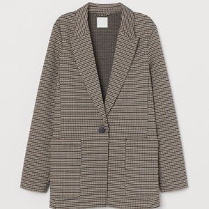 H&M Houndstooth Jersey Blazer